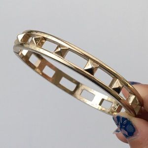 Studded Gold Spaces Bangle